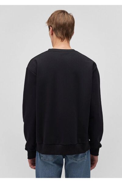 MAVİ BASKILI ERKEK 0 YAKA SWEATSHIRT