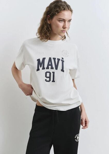 MAVİ LOGO TİŞÖRT KADIN LOGO TİŞÖRT