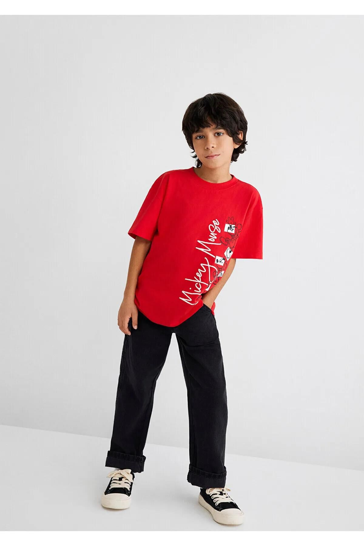 MAVİ MICKEY BASKILI TİŞÖRT ERKEK ÇOCUK PROJE, LİSANS T-SHIRT