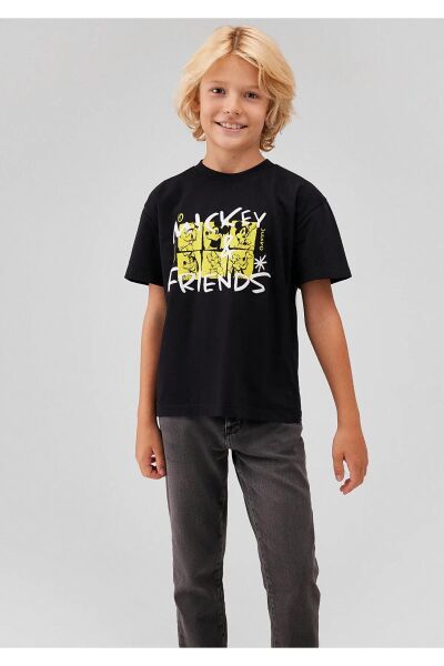 MAVİ MICKEY & FRIENDS BASKILI TİŞÖRT ERKEK ÇOCUK PROJE, LİSANS T-SHIRT
