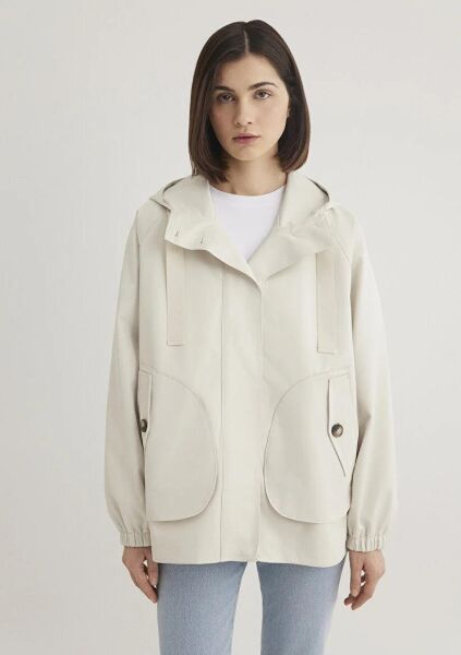 MAVİ KAPÜŞONLU CEKET KADIN CEKET