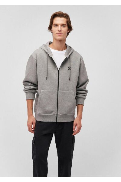MAVİ FERMUARLI SWEATSHIRT ERKEK FERMUARLI HOODIE
