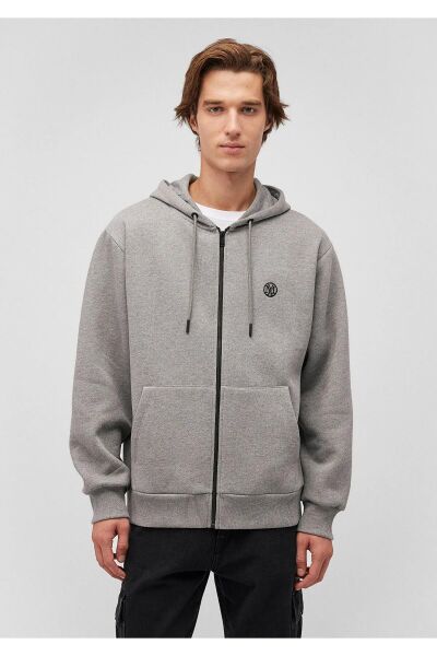 MAVİ FERMUARLI SWEATSHIRT ERKEK FERMUARLI HOODIE