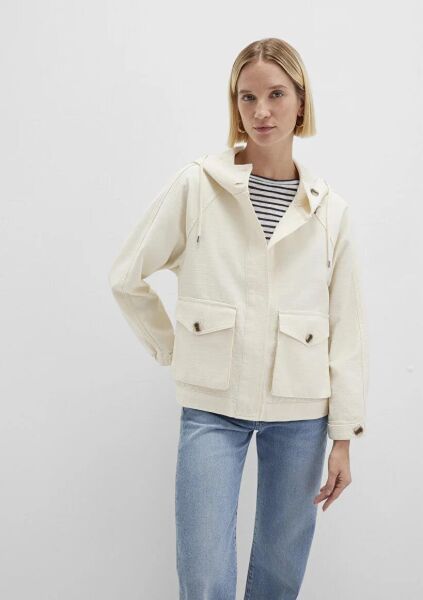 MAVİ KADIN KAPÜŞONLU MONT