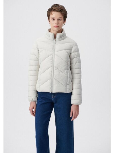 MAVİ DİK YAKA CEKET KADIN MONT