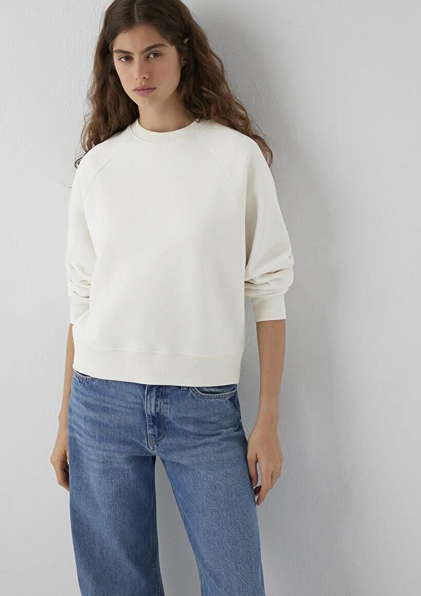 MAVİ KADIN YUVARLAK YAKA BASIC SWEATSHIRT