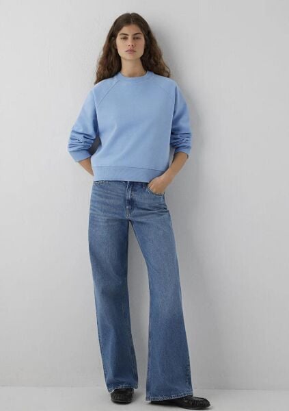 MAVİ KADIN YUVARLAK YAKA BASIC SWEATSHIRT