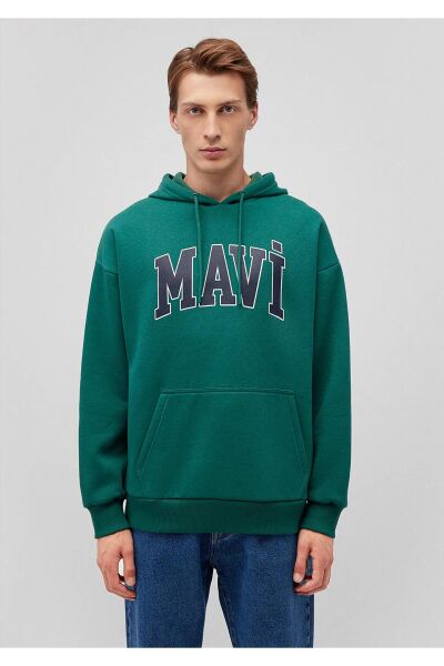 MAVİ BASKILI SWEATSHIRT ERKEK HOODIE