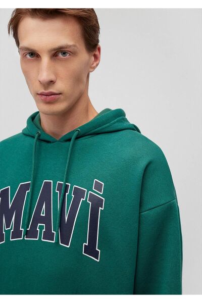 MAVİ BASKILI SWEATSHIRT ERKEK HOODIE