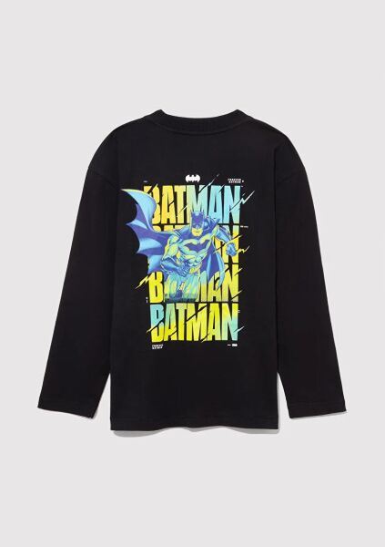MAVİ BATMAN BASKILI UZUN KOL TİŞÖRT ERKEK ÇOCUK PROJE, LİSANS T-SHIRT