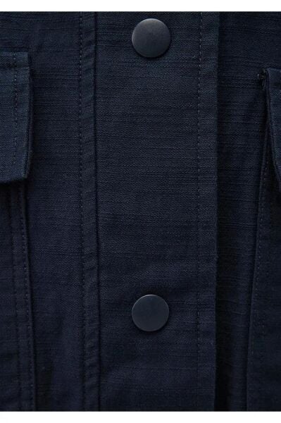 MAVİ KAPÜŞONLU CEKET KADIN KAPÜŞONLU MONT