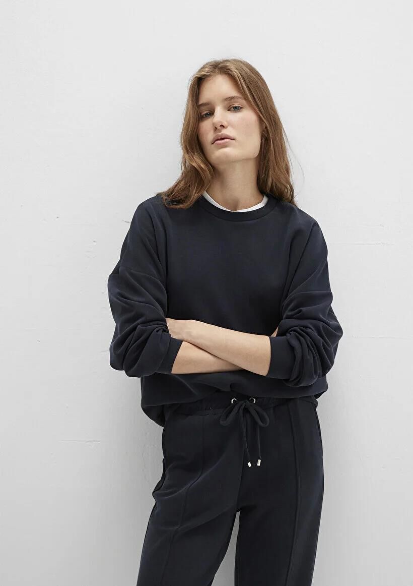 MAVİ OVERSİZE KADIN 0 YAKA SWEATSHIRT