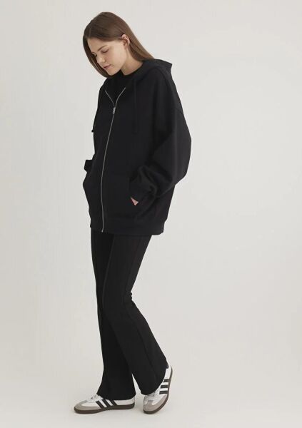 MAVİ FERMUARLI KAPÜŞONLU SWEATSHIRT KADIN SWEATSHIRT