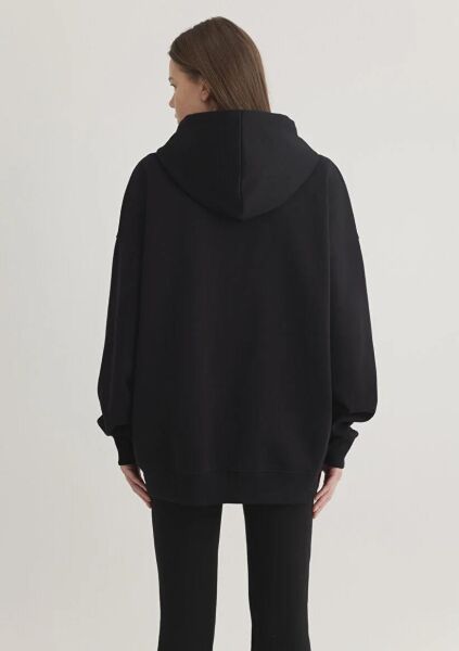 MAVİ FERMUARLI KAPÜŞONLU SWEATSHIRT KADIN SWEATSHIRT