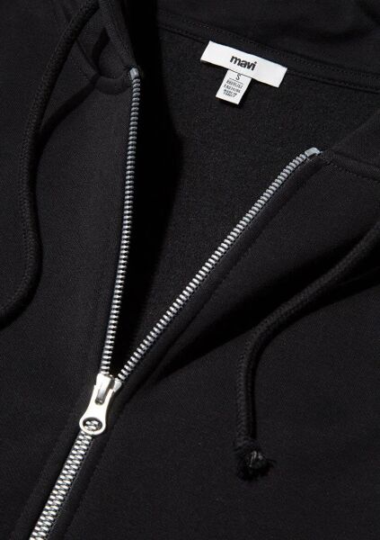 MAVİ FERMUARLI KAPÜŞONLU SWEATSHIRT KADIN SWEATSHIRT