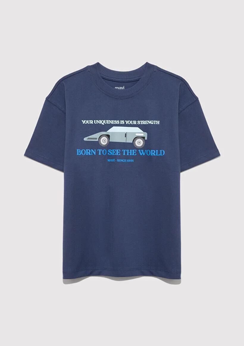 MAVİ YOUR UNIQUENESS BASKILI TİŞÖRT ERKEK ÇOCUK MODELLİ PENYE