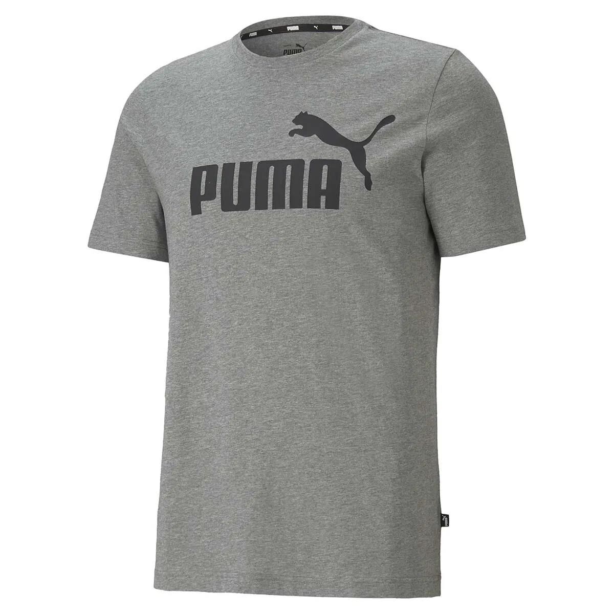 PUMA ESS LOGO TEE MEDIUM GRAY HEATHER UNISEX T-SHIRT