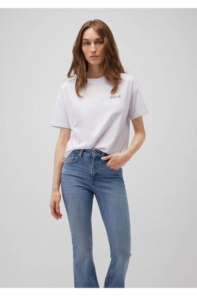 MAVİ KISA KOLLU PENYE KADIN KISA KOL T-SHIRT