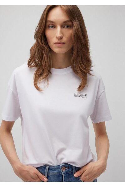 MAVİ KISA KOLLU PENYE KADIN KISA KOL T-SHIRT