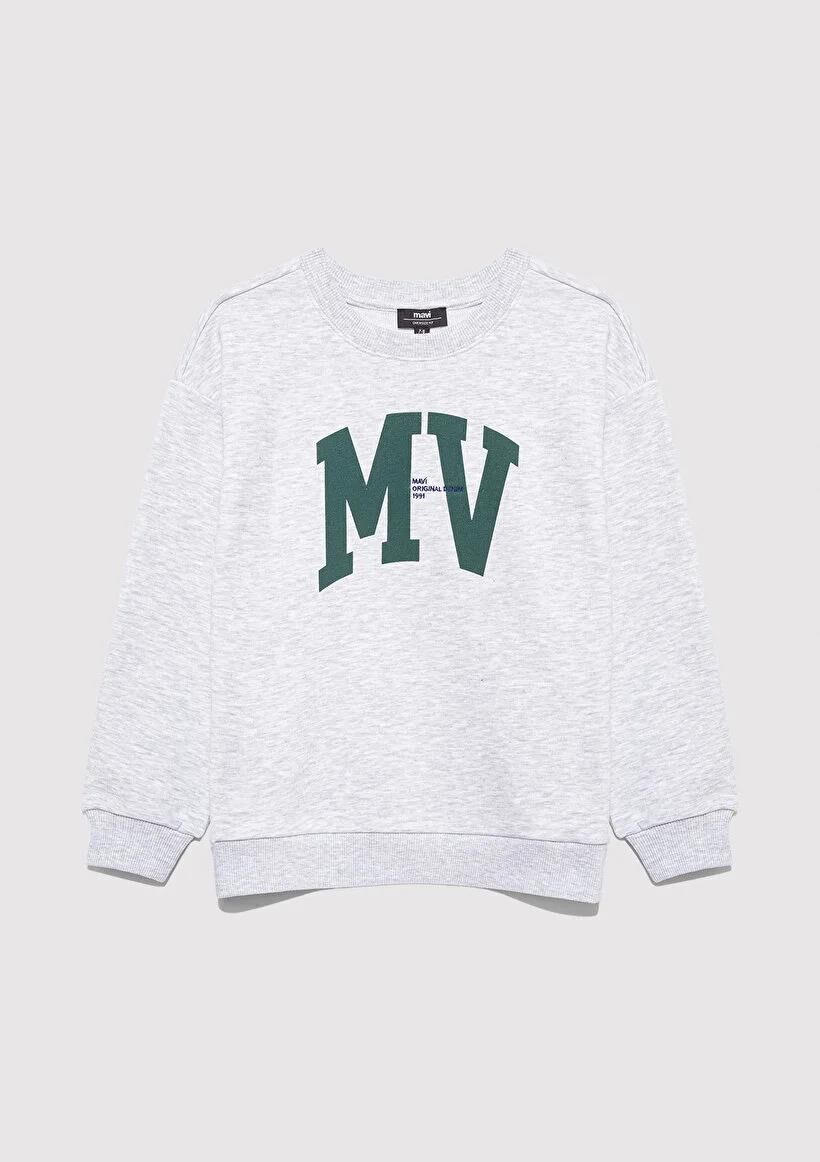 MAVİ MV LOGO BASKILI SWEATSHIRT ERKEK ÇOCUK SWEATSHIRT