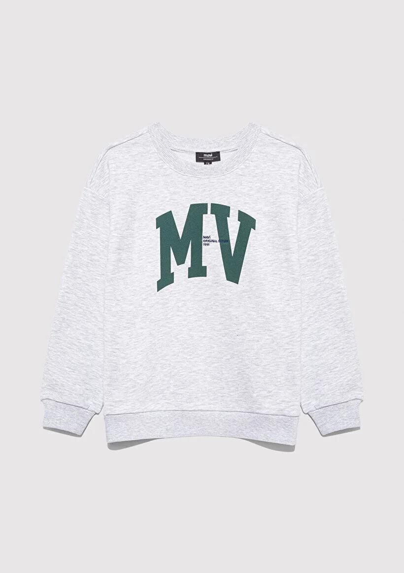 MAVİ MV LOGO BASKILI ERKEK ÇOCUK SWEATSHIRT