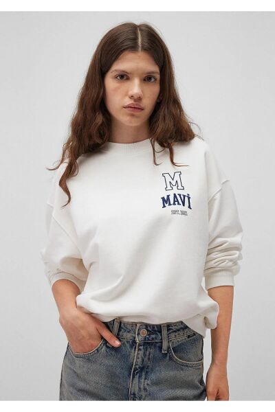 MAVİ BISIKLET YAKA SWEATSHIRT KADIN SWEATSHIRT
