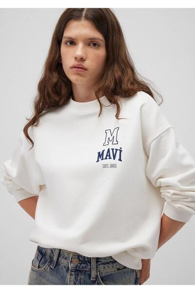 MAVİ BISIKLET YAKA SWEATSHIRT KADIN SWEATSHIRT