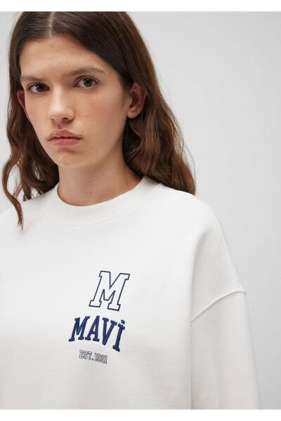 MAVİ BISIKLET YAKA SWEATSHIRT KADIN SWEATSHIRT
