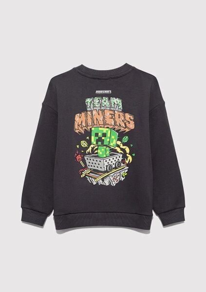 MAVİ MINECRAFT BASKILI SWEATSHIRT ERKEK ÇOCUK SWEATSHIRT