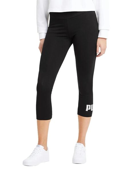 PUMA ESS 3/4 LOGO LEGGINGS BLACK KADIN TAYT