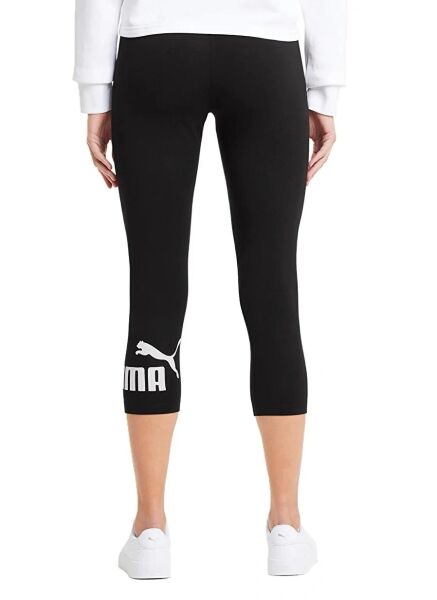 PUMA ESS 3/4 LOGO LEGGINGS BLACK KADIN TAYT