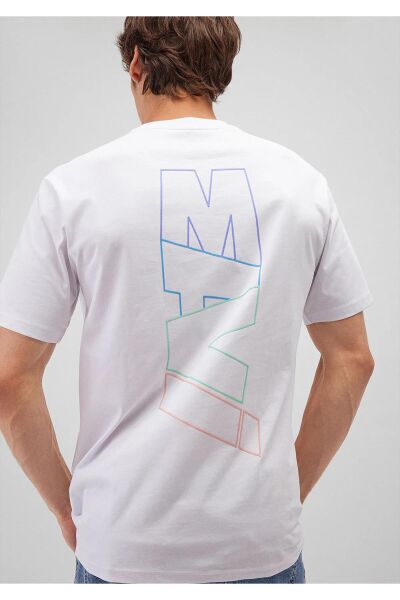 MAVİ MAVİ BASKILI TİŞÖRT ERKEK LOGO T-SHIRT