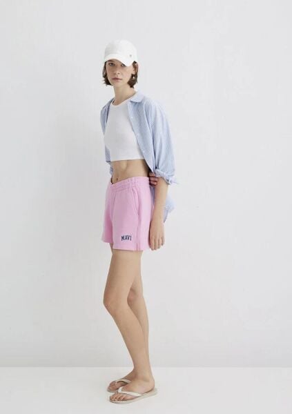 MAVİ ÖRME ŞORT KADIN ÖRME ŞORT