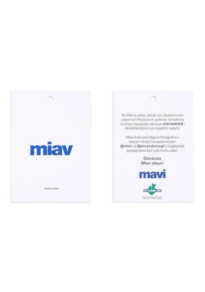 MAVİ MİAV BASKILI TİŞÖRT ERKEK LOGO T-SHIRT