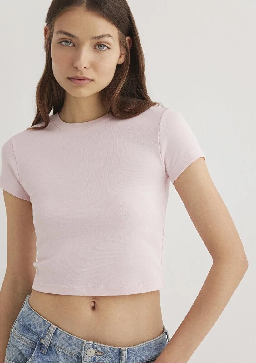 MAVİ YUVARLAK YAKA BASIC TİŞÖRT KADIN BASIC, SEMI BASIC