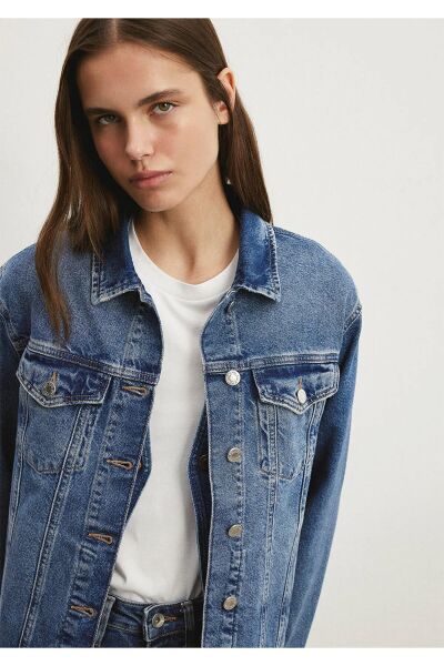 MAVİ KARLA DARK GOLD ICON KADIN DENIM CEKET