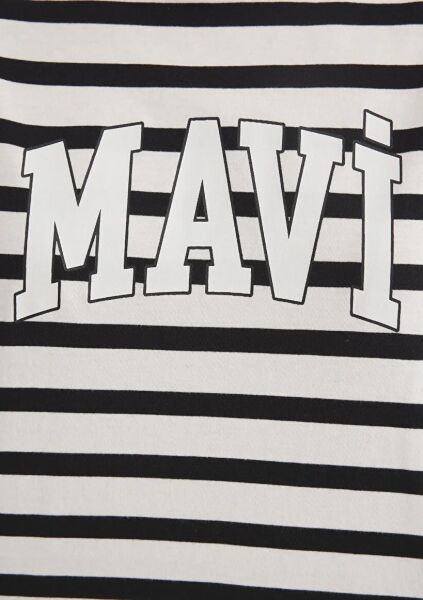 MAVİ KISA KOLLU LOGO PENYE KADIN LOGO T-SHIRT