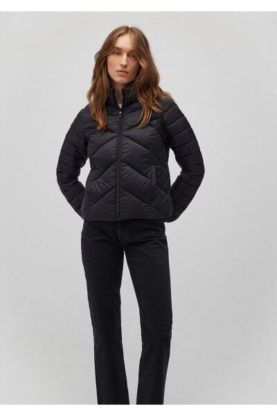 MAVİ DİK YAKA CEKET KADIN MONT