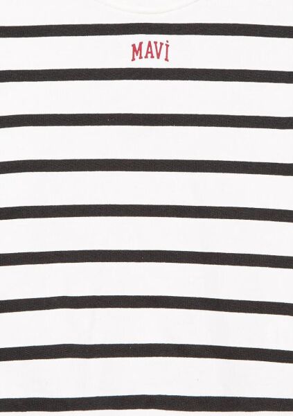 MAVİ LOGO BASKILI ÇİZGİLİ KIZ ÇOCUK 0 YAKA SWEATSHIRT