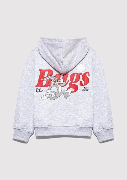 MAVİ BUGS BUNNY BASKILI FERMUARLI SWEATSHIRT KIZ ÇOCUK SWEATSHIRT
