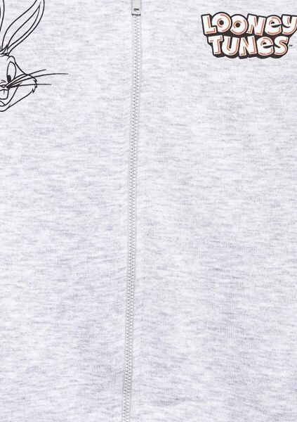 MAVİ BUGS BUNNY BASKILI FERMUARLI SWEATSHIRT KIZ ÇOCUK SWEATSHIRT