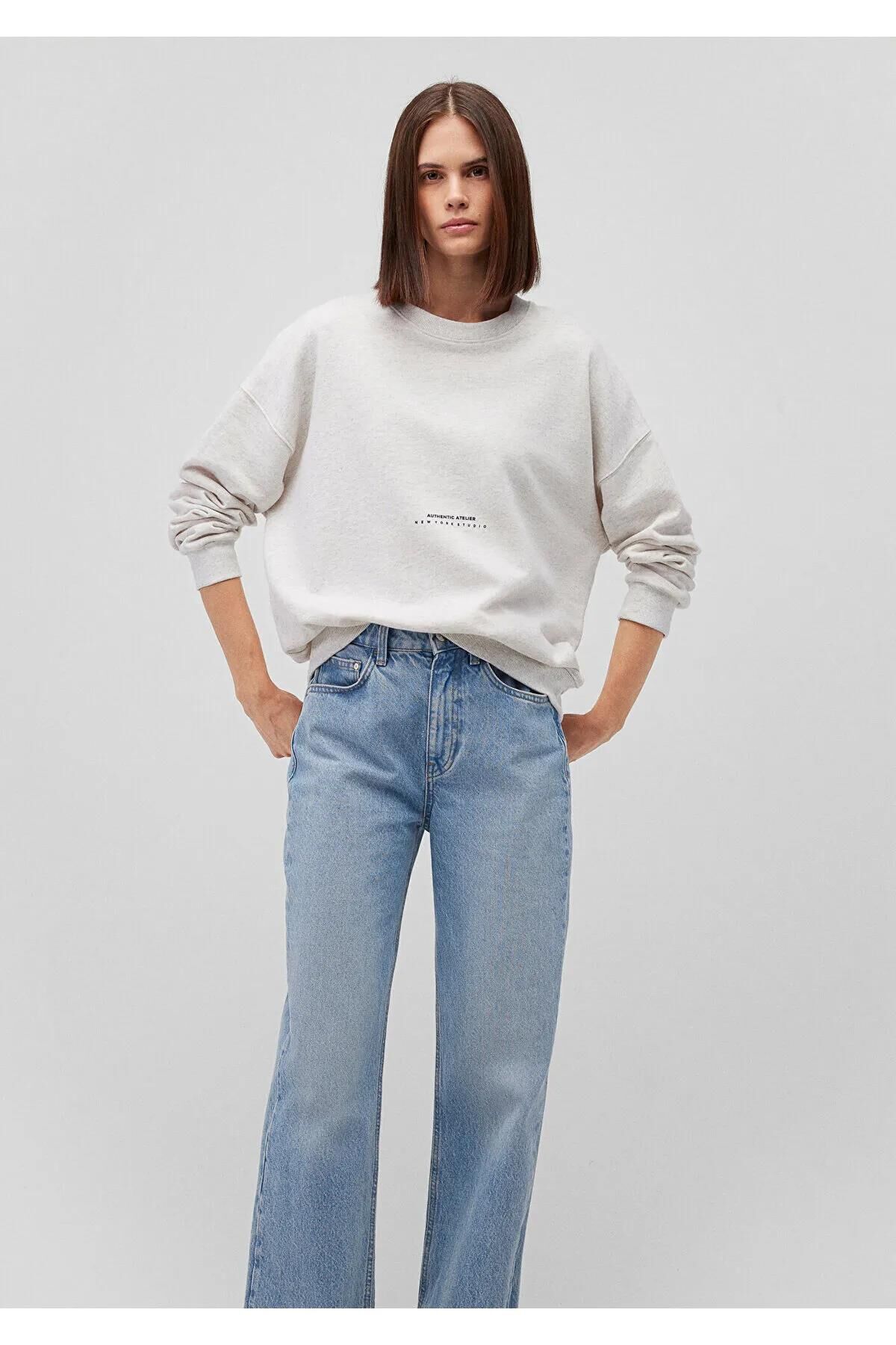 MAVİ BISIKLET YAKA SWEATSHIRT KADIN SWEATSHIRT