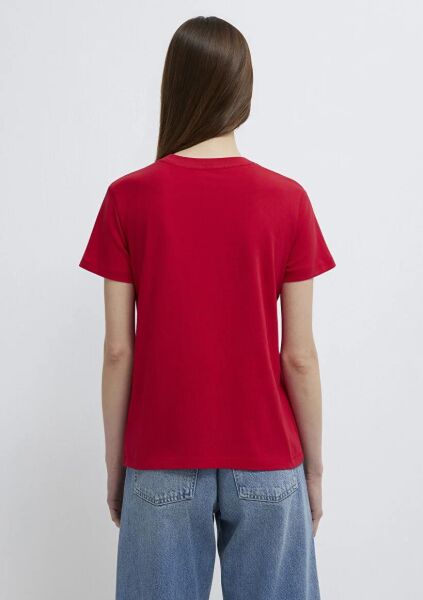 MAVİ KEDİ BASKILI KADIN GRAFİK T-SHIRT