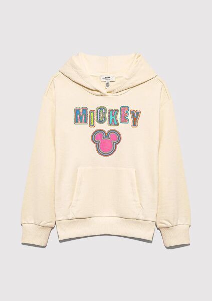 MAVİ MICKEY BASKILI KAPÜŞONLU SWEATSHIRT KIZ ÇOCUK SWEATSHIRT