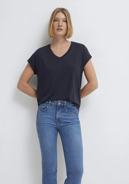 MAVİ BASIC V YAKA PENYE KADIN BASIC, SEMI BASIC