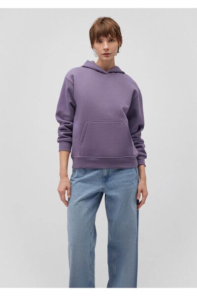 MAVİ KAPİŞONLU SWEATSHIRT KADIN BASIC, SEMI BASIC