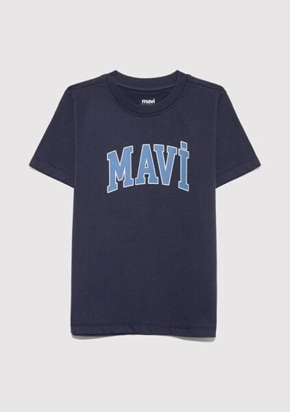 MAVİ LOGO BASKILI TİŞÖRT ERKEK LOGO T-SHIRT