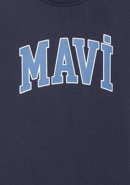 MAVİ LOGO BASKILI TİŞÖRT ERKEK LOGO T-SHIRT