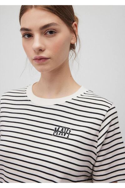 MAVİ MAVİ BASKILI TİŞÖRT KADIN LOGO T-SHIRT