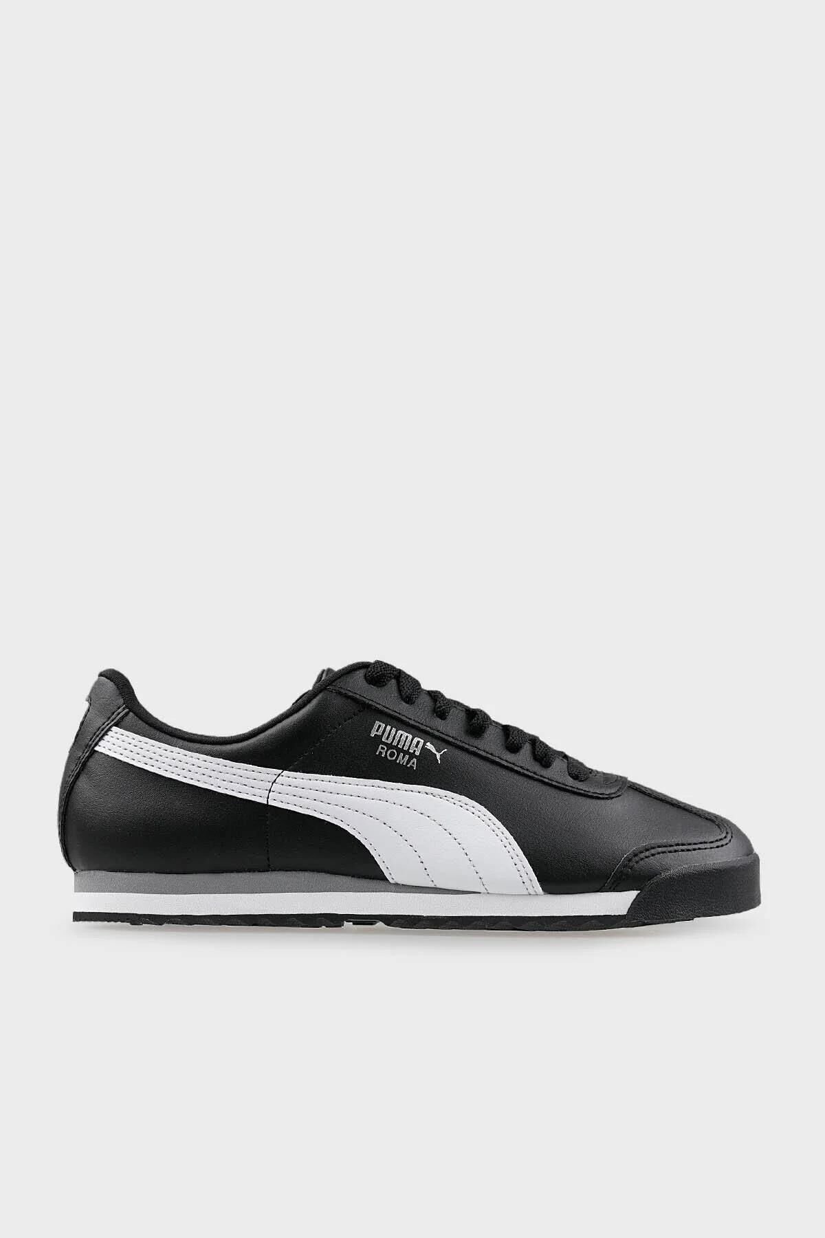 PUMA ROMA BASIC BLACK-WHITE- SILVER UNISEX MODA AYAKKABI